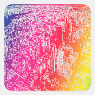 Adesivo Quadrado Arco-íris de Manhattan