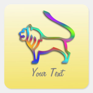 Adesivo Quadrado Arco-íris do sinal da estrela do zodíaco do leã