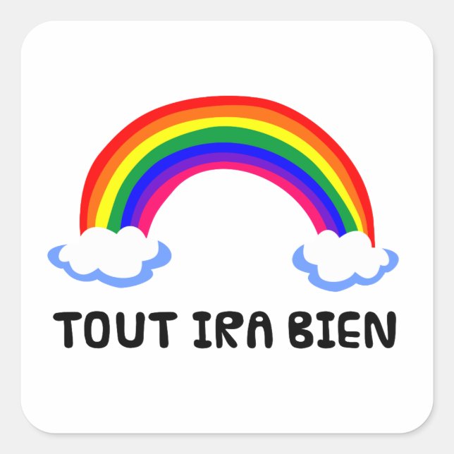 Adesivo Quadrado arco-íris, esperança coronavirus corona, símbolo d (Frente)