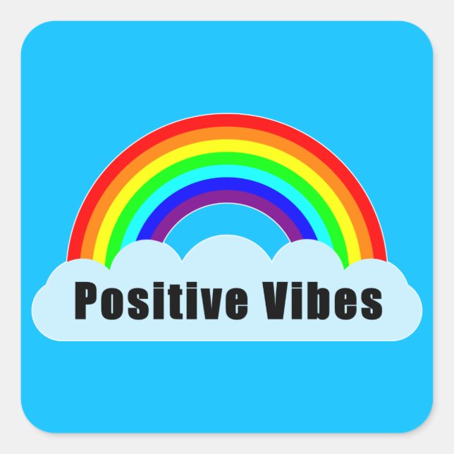 Adesivo Quadrado ARCO-ÍRIS - Vibrações Positivas (Frente)