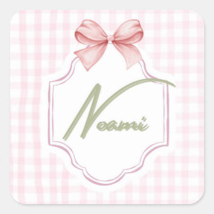 Adesivo Quadrado Arco personalizado da Naomi Baby Girl & Gingham