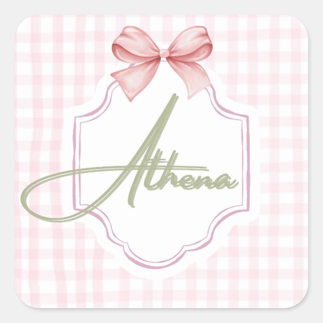 Adesivo Quadrado Arco Personalizado de Enfermeira Athena Baby Girl  (Frente)
