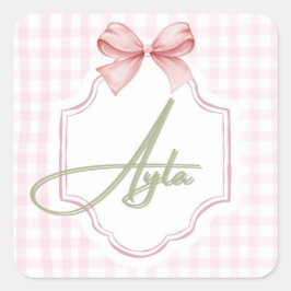 Adesivo Quadrado Arco personalizado do infantário Ayla Baby Girl & 