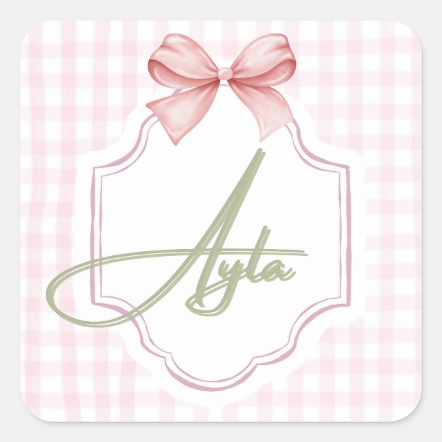 Adesivo Quadrado Arco personalizado do infantário Ayla Baby Girl &  (Frente)