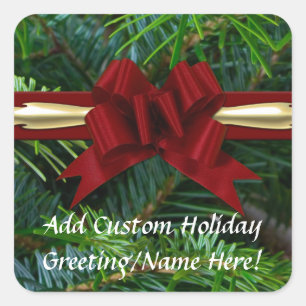 Adesivo Quadrado Arco pino/Dourado/vermelho