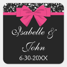 Adesivo Quadrado Arco Rosa Preto e Branco