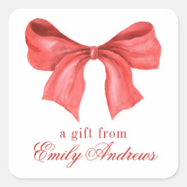 Adesivo Quadrado Arco Vermelho de Aquarela