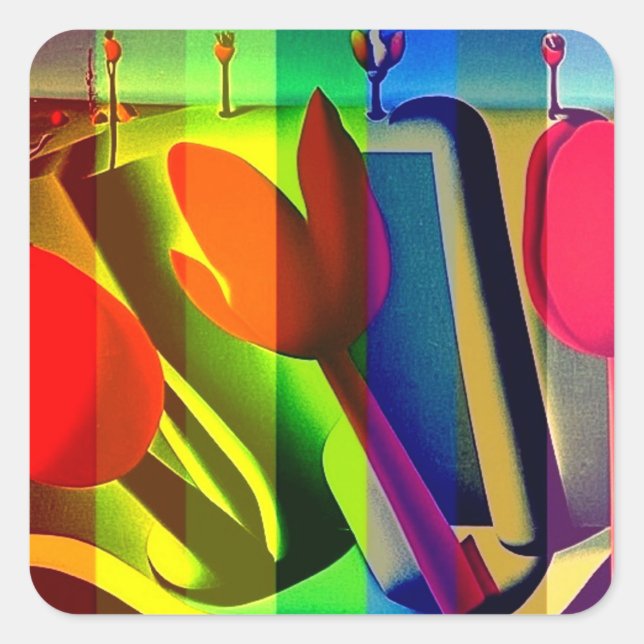 Adesivo Quadrado Arcobaleno (Frente)