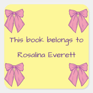 Adesivo Quadrado Arcos Amarelos e Rosa Bonitos Nomes Meninas Crianç