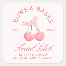 Adesivo Quadrado Arcos e Bebês Coquete Cherries Despedida de Soltei