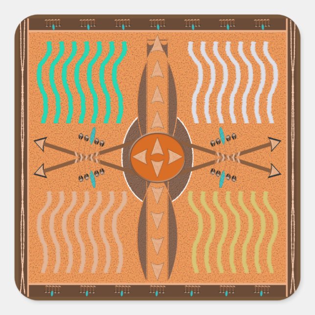 Adesivo Quadrado Arcos E Pentes De Setas 20/Folha (Frente)