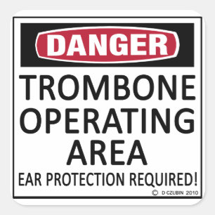 Adesivo Quadrado Área de funcionamento do Trombone