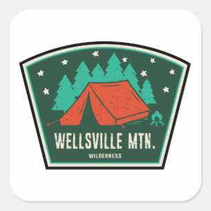 Adesivo Quadrado Área Selvagem da Montanha Wellsville Utah Acampame