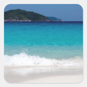 Adesivo Quadrado Areia branca semelhante e mar azul-turquesa