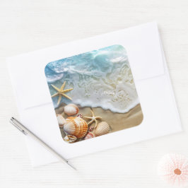 Adesivo Quadrado Areia e mar