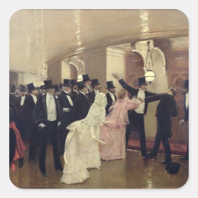 Adesivo Quadrado Argumento nos Corredores da Ópera, 1889 (Frente)