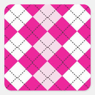 Adesivo Quadrado Argyle Rosa