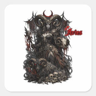 Adesivo Quadrado Áries — O Arauto Cornudo