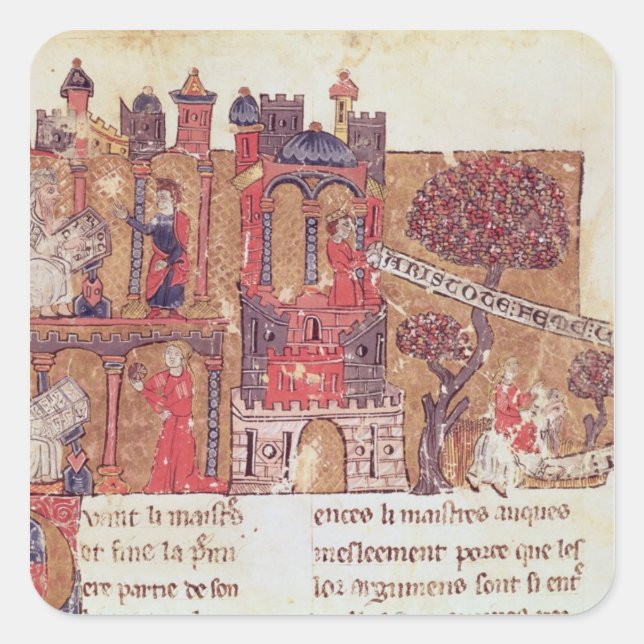 Adesivo Quadrado Aristóteles instrui Alexandre o Excelente em (Frente)