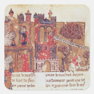 Adesivo Quadrado Aristóteles instrui Alexandre o Excelente em