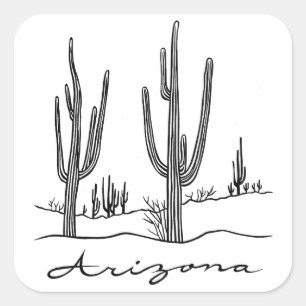 Adesivo Quadrado Arizona Cactus