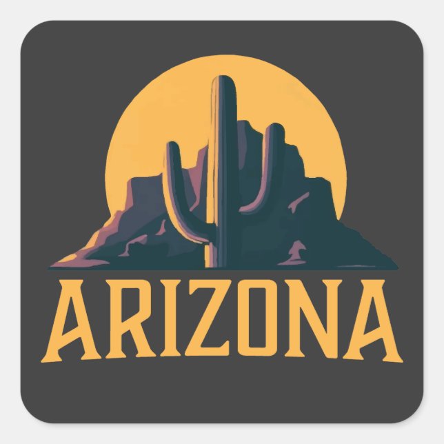 Adesivo Quadrado Arizona Estados Unidos da América (Frente)