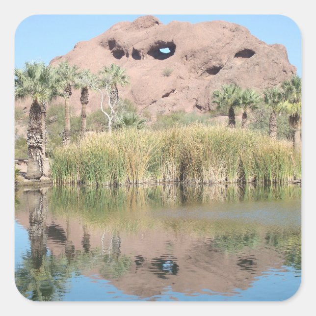 Adesivo Quadrado Arizona Landmark Southwest Water Red Hill (Frente)
