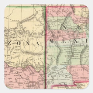 Adesivo Quadrado Arizona, mapa de New mexico por Mitchell