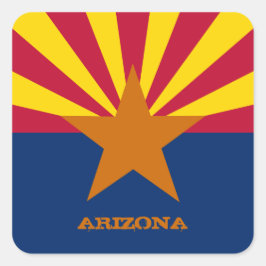 Adesivo Quadrado Arizona Sinalizador e Estado da Arizona EUA Selos/