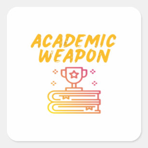 Adesivo Quadrado Arma Acadêmica - Inspiração Superdimensionada