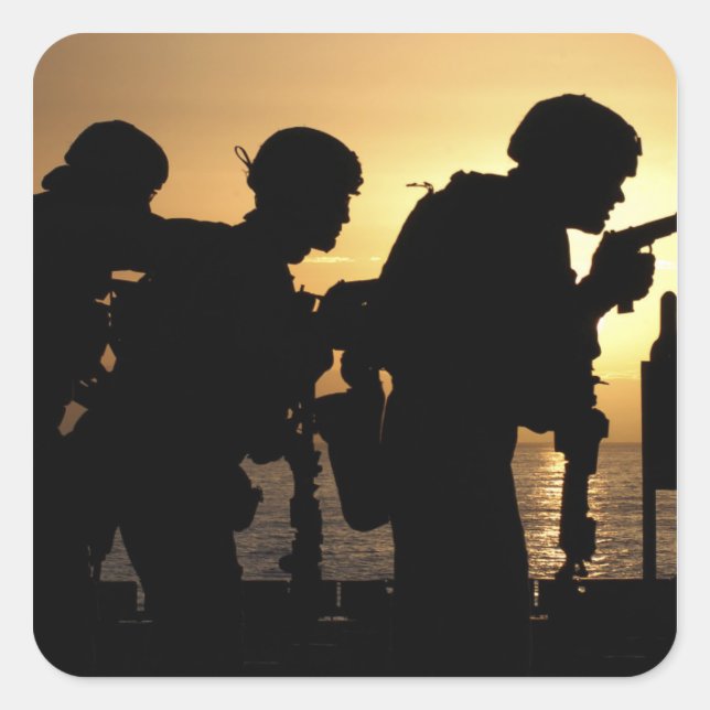 Adesivo Quadrado Armadores de fuzileiros navais disparam 9mm (Frente)