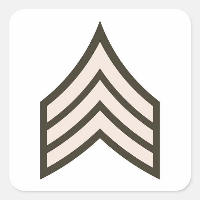 Adesivo Quadrado Army Sergeant rank (Frente)
