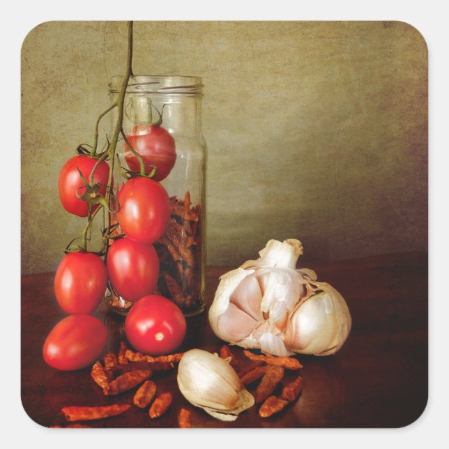 Adesivo Quadrado Aromas Vintage mediterrânicos (Frente)