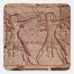 Adesivo Quadrado Arqueiros, detalhe da caça de Ramesses III