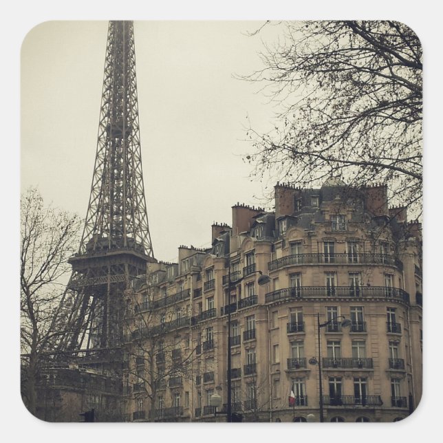 Adesivo Quadrado Arquitetura Eiffel Tower Paris (Frente)