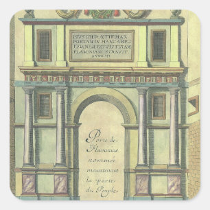Adesivo Quadrado Arquitetura Renascentista de entrada da Igreja Vin