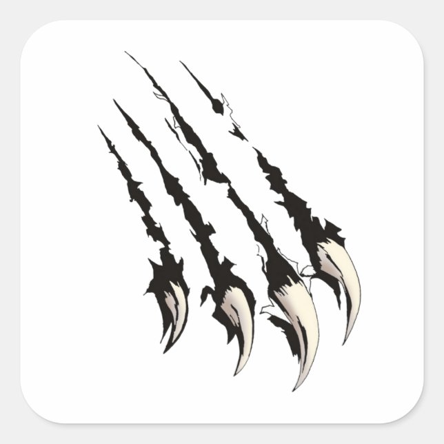 Adesivo Quadrado Arranhão-Garras - Animal Misterioso (Frente)