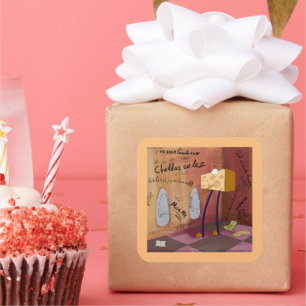 Adesivo Quadrado Arranjo em Queijo Engraçado