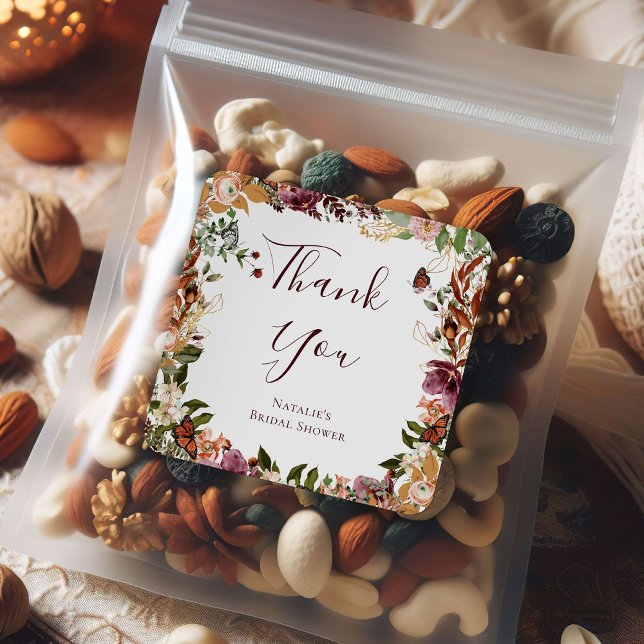 Adesivo Quadrado Arranjo Floral Outonal Rústico (Criador carregado)