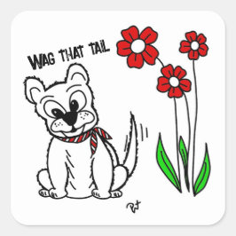 Adesivo Quadrado Arraste a cauda