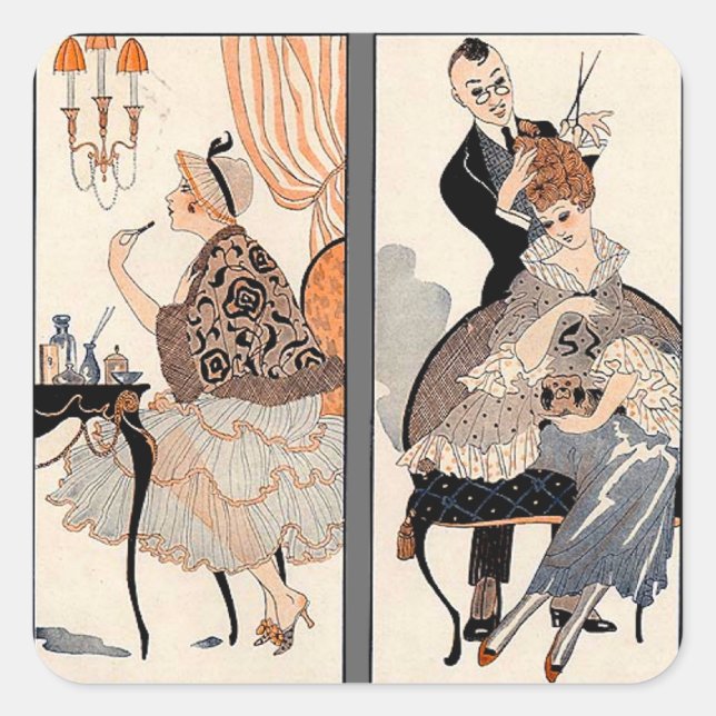 Adesivo Quadrado Art Deco Beauty (Frente)