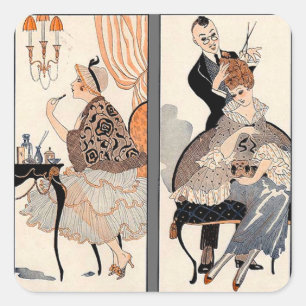 Adesivo Quadrado Art Deco Beauty