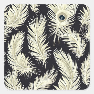 Adesivo Quadrado Art Deco Feather Standard