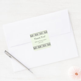 Adesivo Quadrado Art Deco Flower Border Weding Obrigado