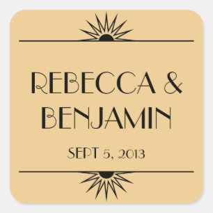 Adesivo Quadrado Art deco geométrico do ouro maçante da idade do