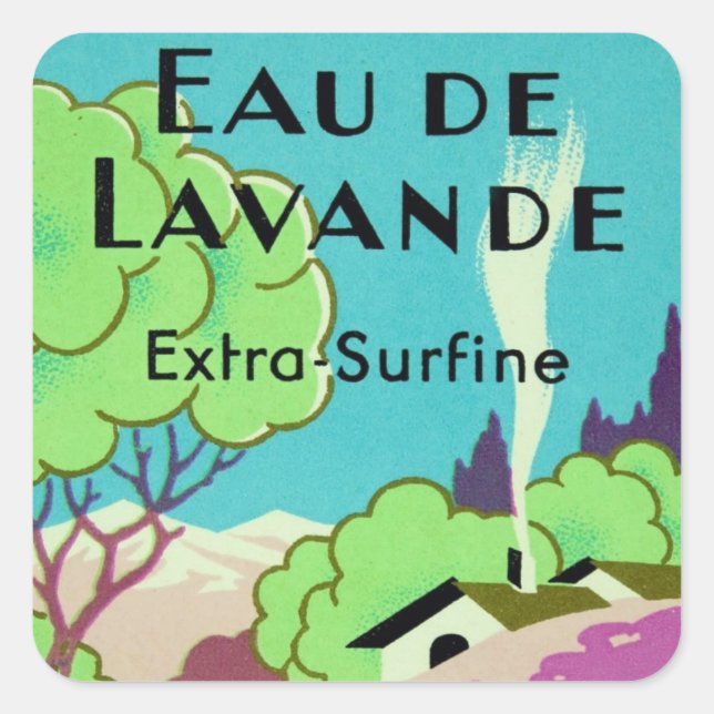 Adesivo Quadrado Art Deco Lavanda Francesa (Frente)