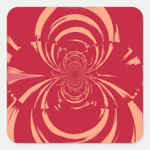 ADESIVO QUADRADO ART DECO RETRO DO REDEMOINHO VERMELHO