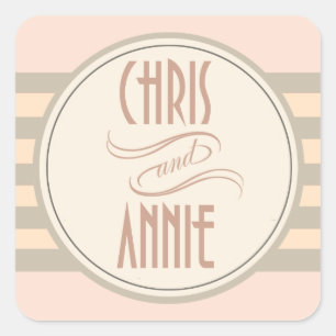 Adesivo Quadrado Art Deco Vintage Names pincel