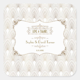 Adesivo Quadrado Art Deco White Gatsby 1920 Wedding