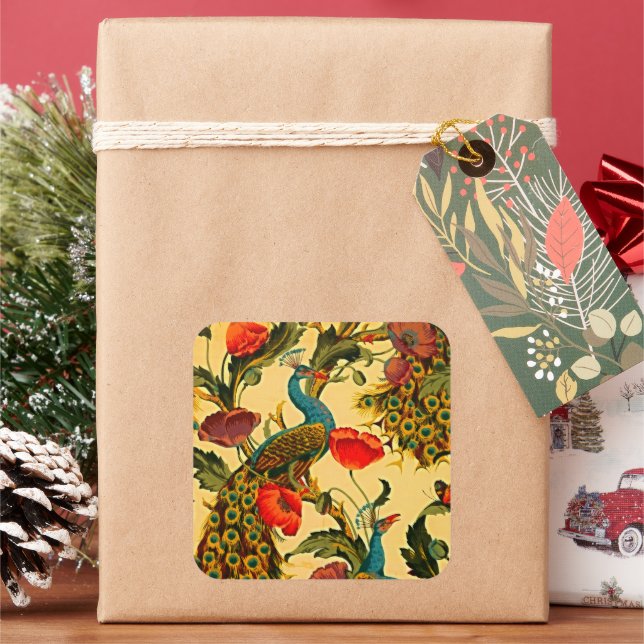 Adesivo Quadrado Art Nouveau Elegance: Sidewall, The Peacock, 1896 (Feriado)